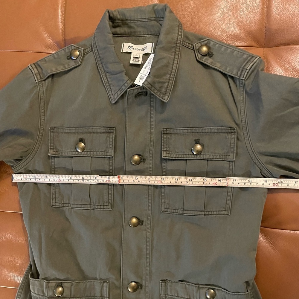 🔥Madewell Olive Green Women's Belted Jacket. Measurements in pictures. NWT - Picture 7 of 12